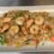 1503. Rice noodles with vegetables, salmon and shrimps