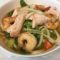 906. Udon with Vegetables, Salmon and Shrimps